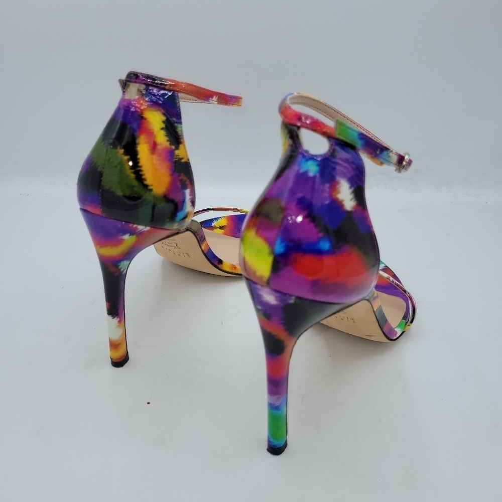 Stuart Weitzman Strappy Multi Color High Heels Size 8.5 M - Picture 6 of 14
